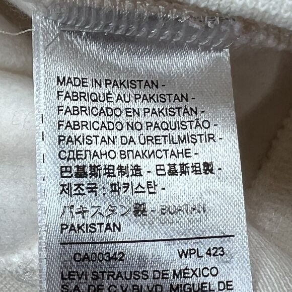 Levis Sweater Mens Large Red White Blue Color block Crew Neck Sweatshirt Relaxed - Picture 9 of 13